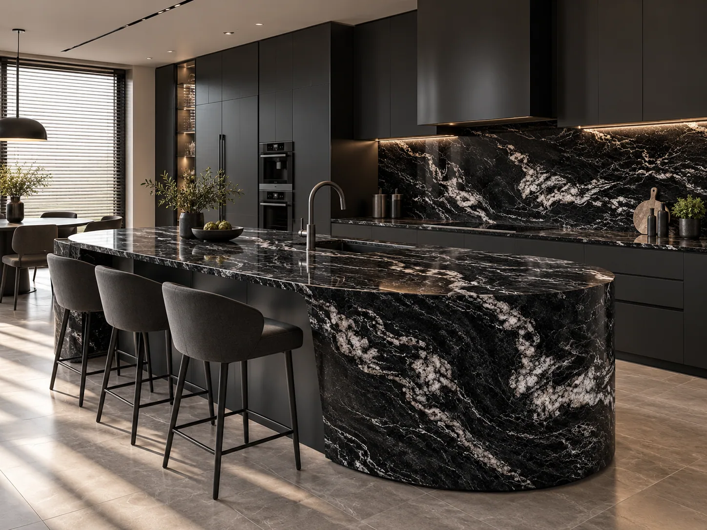 Cozinha bancada com Titanium — inspiração de aplicação