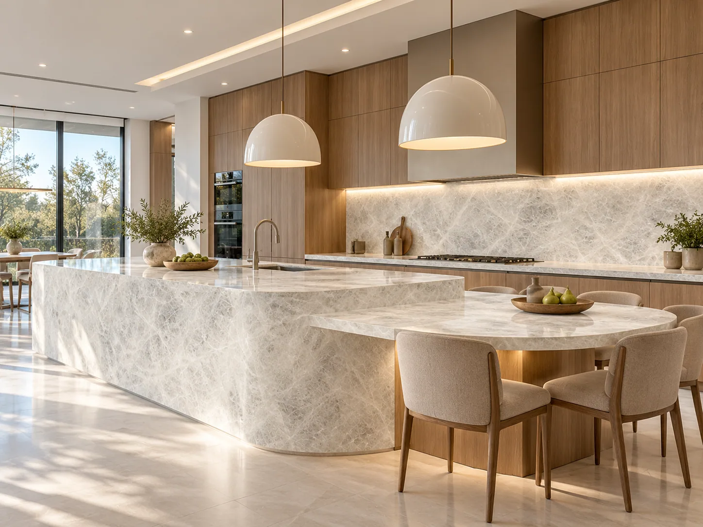 Cozinha bancada com Cristallo Diamond — inspiração de aplicação