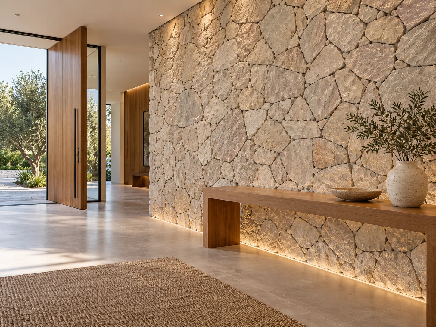 Hall com Almofadada Branca Amarelada — inspiração de aplicação
