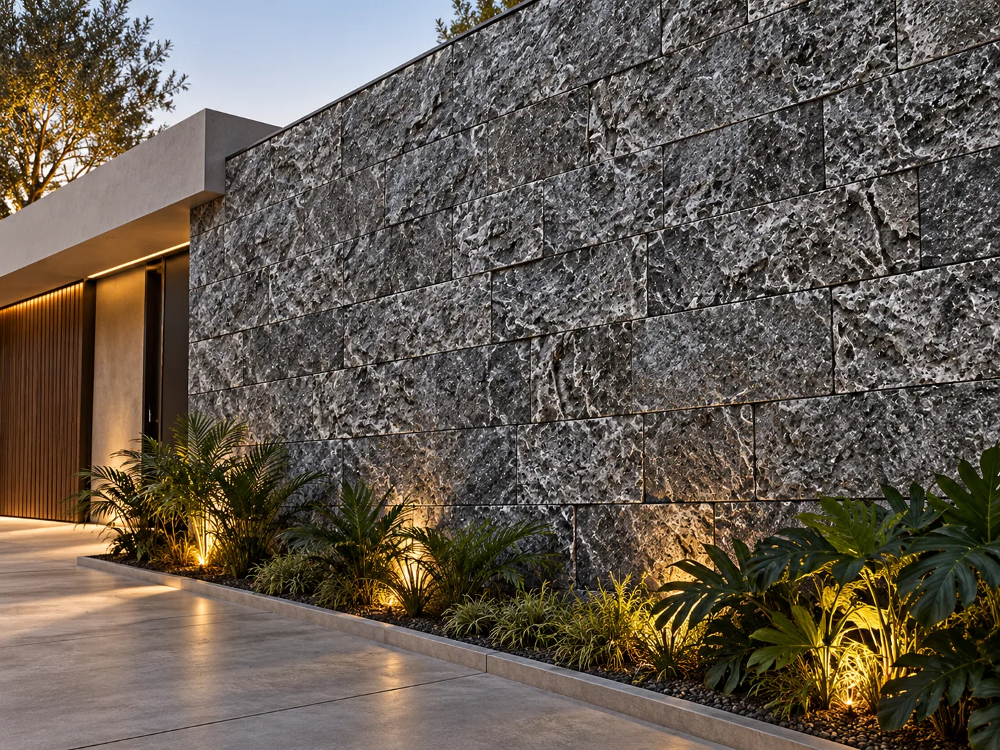 Muro com Rockface Matrix – Xisto Matrix — inspiração de aplicação