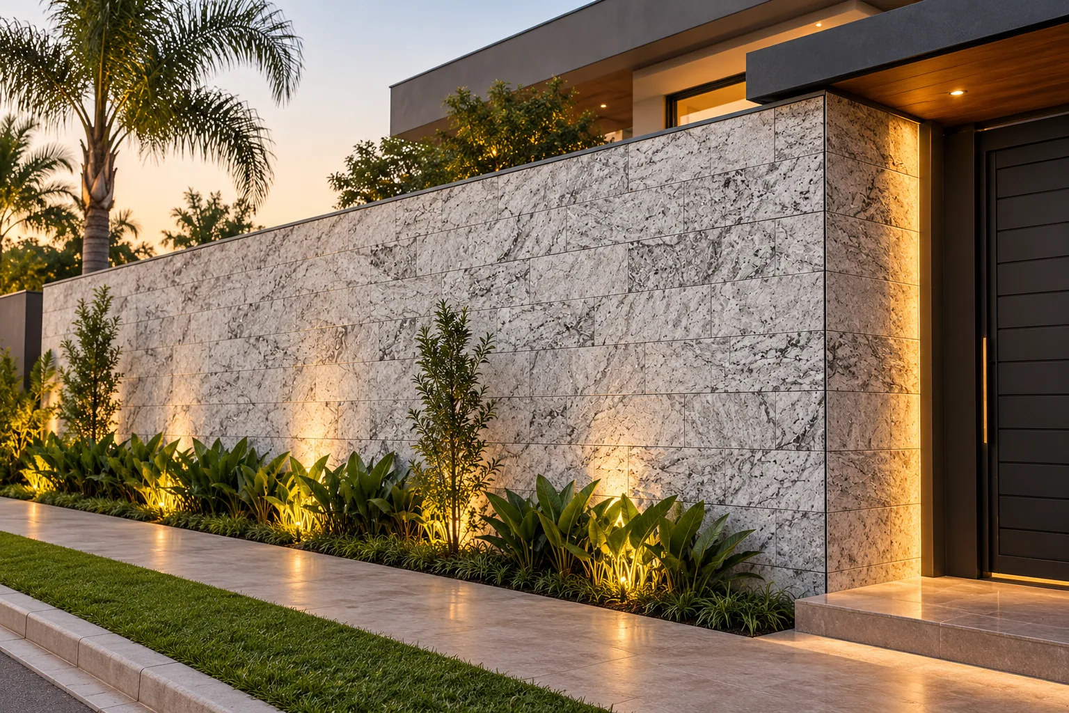 Muro iluminado com Ouro Branco – 23 x 11,5 cm — inspiração de aplicação