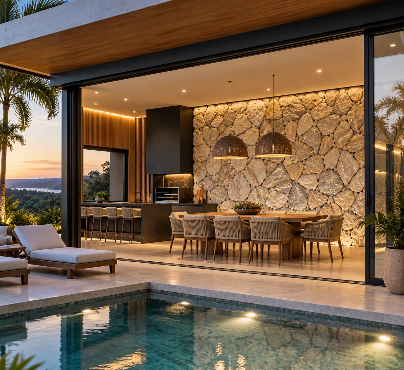 Lounge contemporâneo com Almofadada Branca Amarelada — inspiração de aplicação