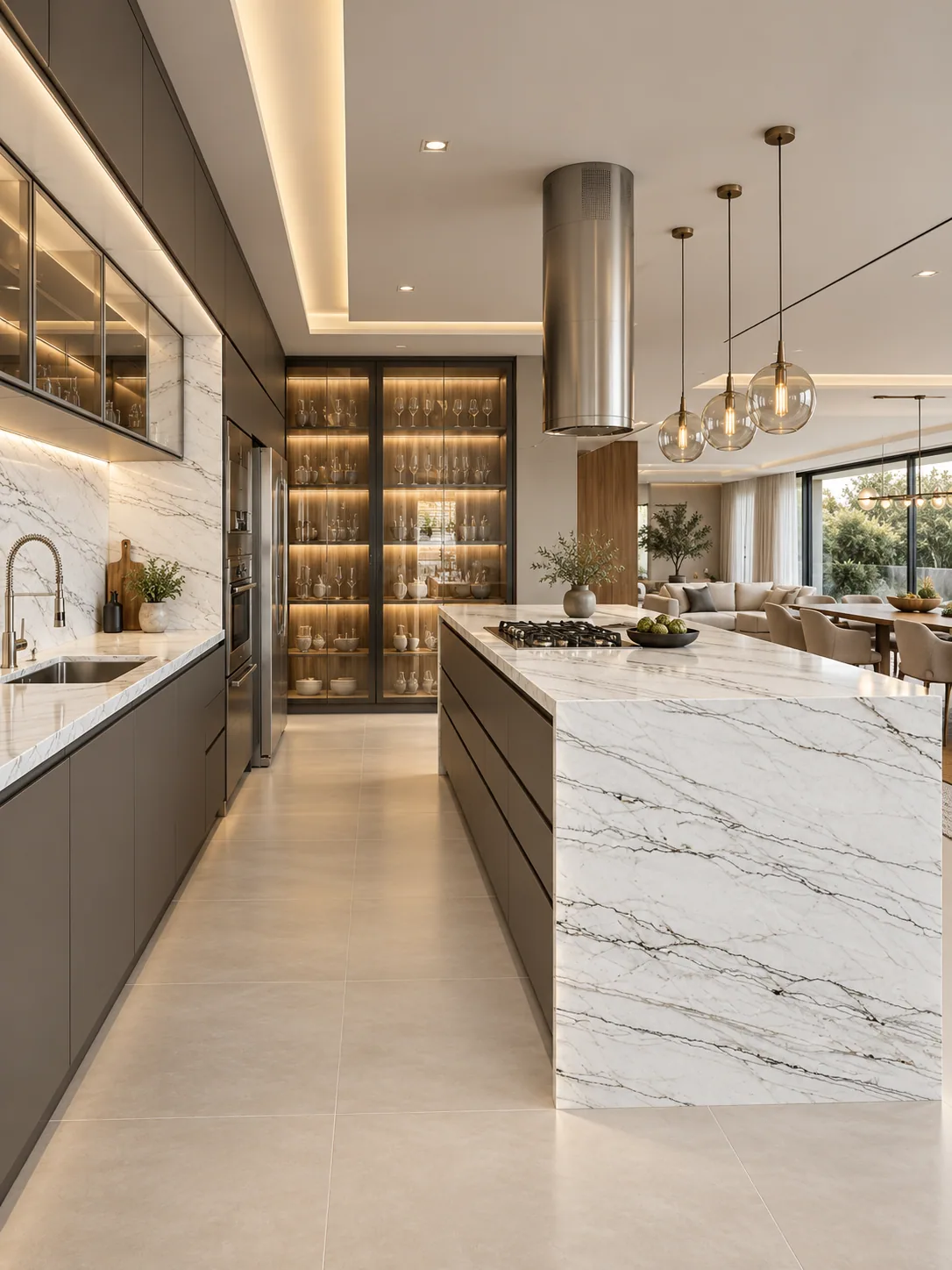 Cozinha bancada com Infinity White — inspiração de aplicação