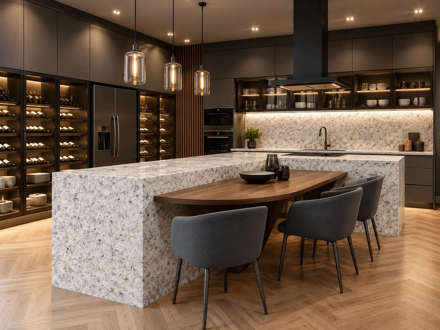 Cozinha bancada com Branco Siena — inspiração de aplicação