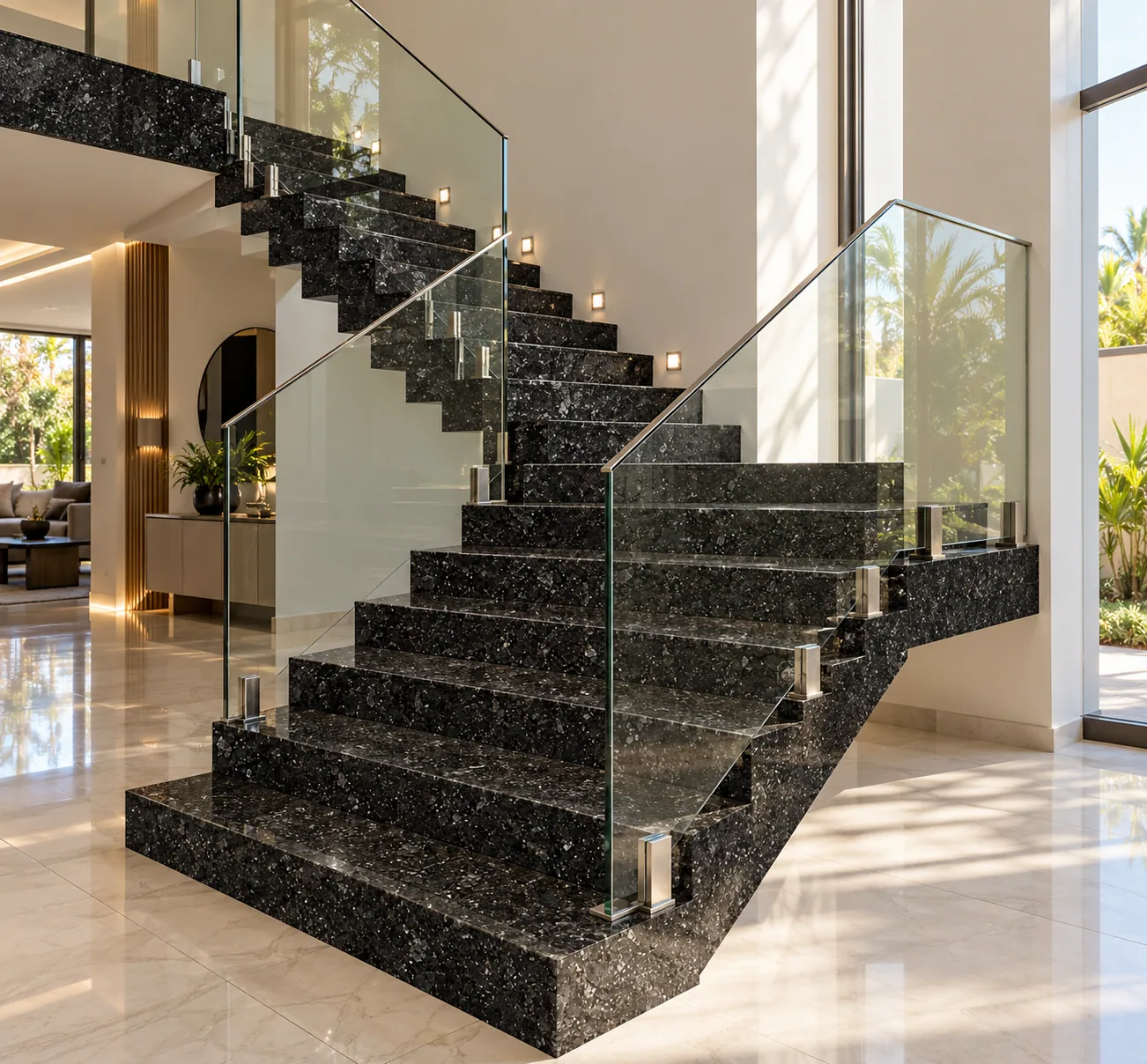 Escadaria com Preto São Gabriel — inspiração de aplicação