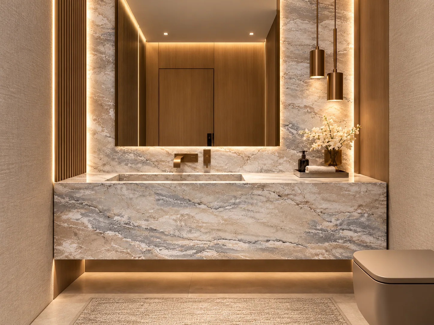 Lavabo com Dolce Vita Dolomite — inspiração de aplicação