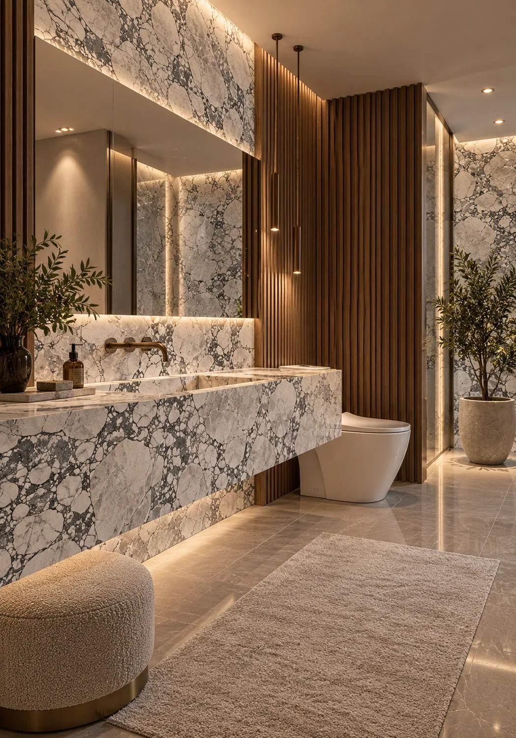 Lavabo com Super White Dolomite — inspiração de aplicação