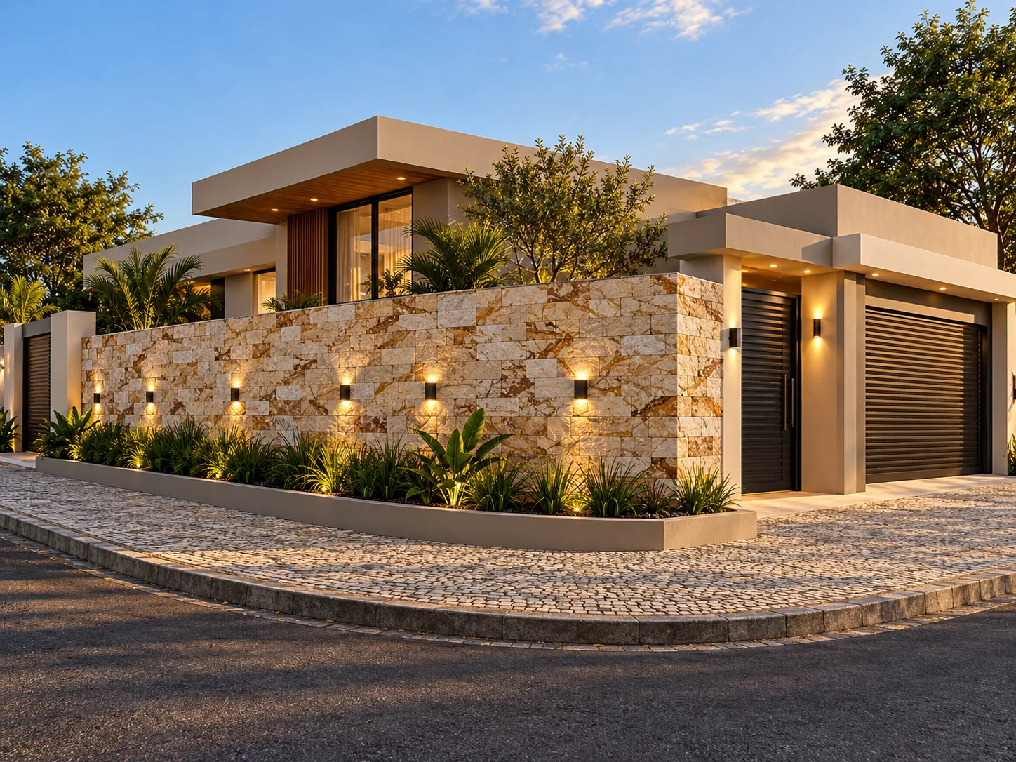 Muro com Quartzito Gold – 20 x 10 cm — inspiração de aplicação