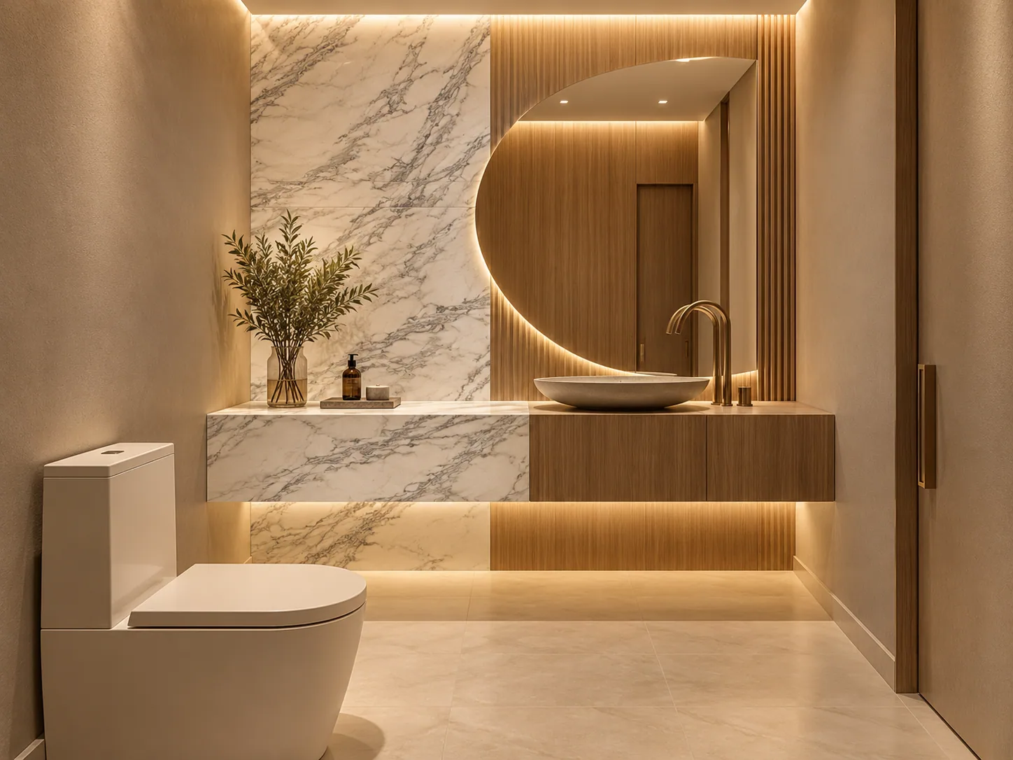 Lavabo bancada com Danby Marble — inspiração de aplicação