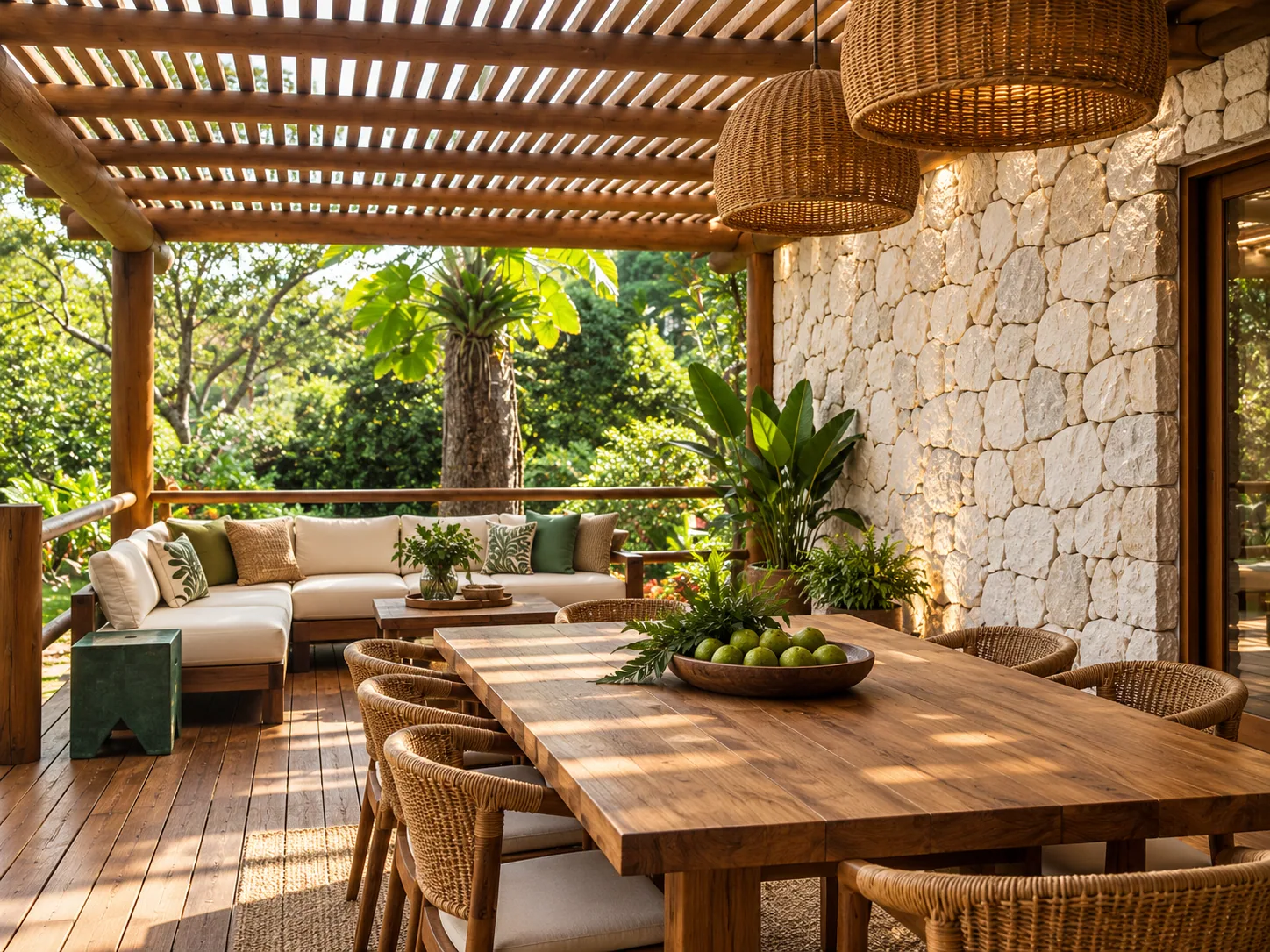 Varanda tropical com Portuguesa Branca — inspiração de aplicação