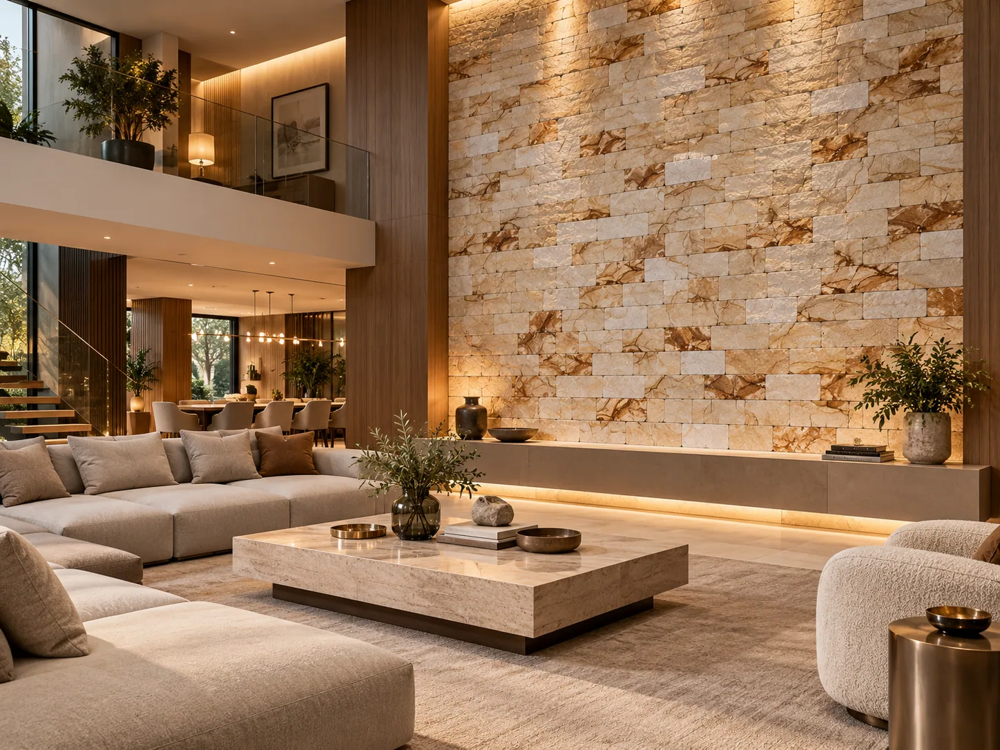 Parede com Quartzito Gold – 20 x 10 cm — inspiração de aplicação