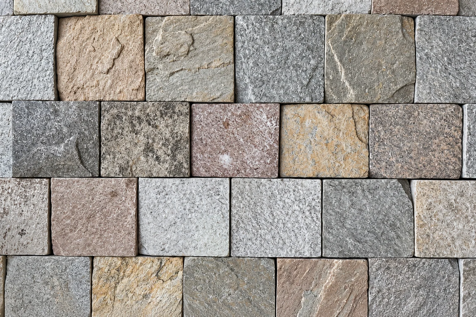 Quartzito Branco (10 x 10 cm) — pedra apresentada pela Grannick Pedras